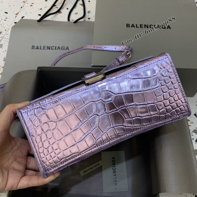 Balenciaga專櫃新款小號手提肩背女包原單沙漏包 巴黎世家星紫色沙漏包 fyj1422